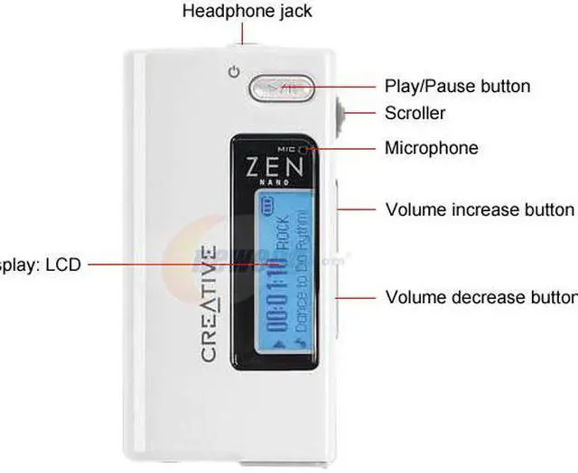 Alt view image 2 of 4 - Creative ZEN Nano White 512MB MP3 Player