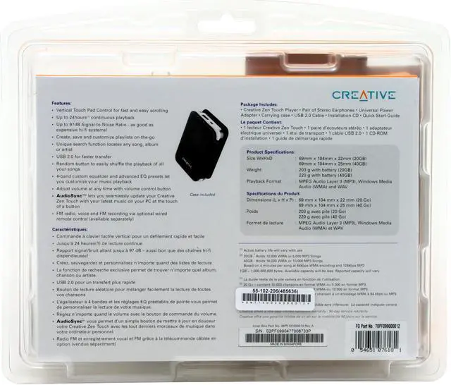 Alt view image 3 of 3 - Creative ZEN Touch White/Silver 20GB