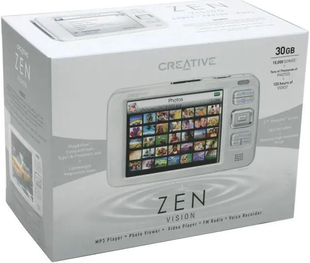 Alt view image 11 of 11 - Creative ZEN Vision 3.7" White 30GB MP3 / MP4 Player
