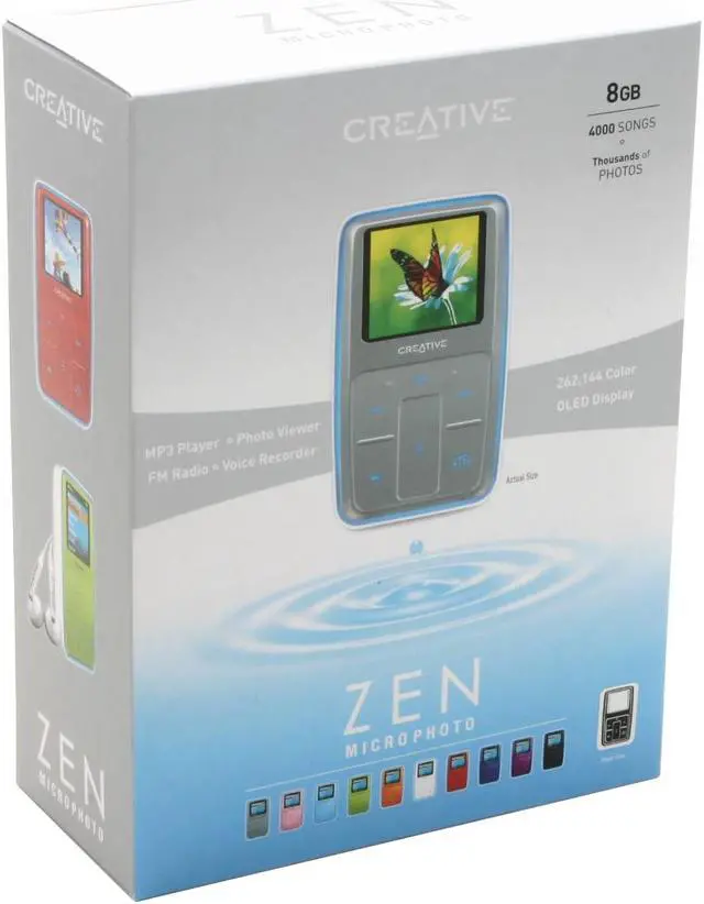 Alt view image 9 of 9 - Creative ZEN Microphoto Black 8GB MP3 Player
