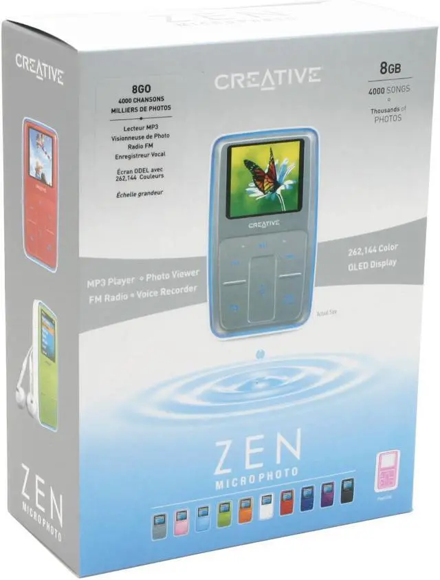 Alt view image 10 of 10 - Creative ZEN Microphoto Pink 8GB MP3 Player