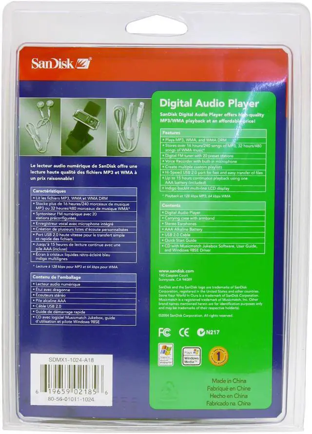 Alt view image 2 of 3 - SanDisk Silver 1GB MP3 Player SDMX1-1024-A18