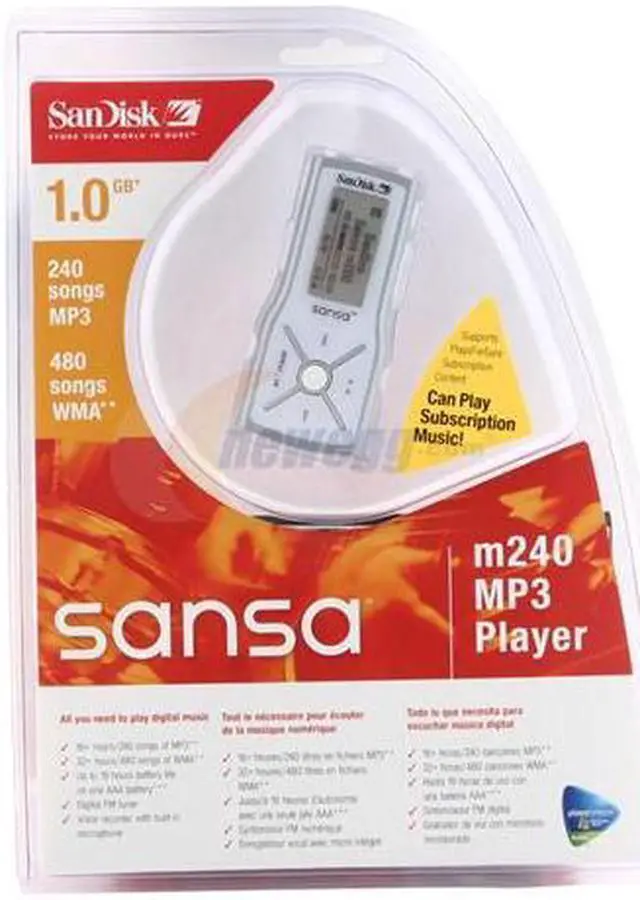 Alt view image 3 of 4 - SanDisk Sansa m200 Silver 1GB MP3 Player Sansa m240