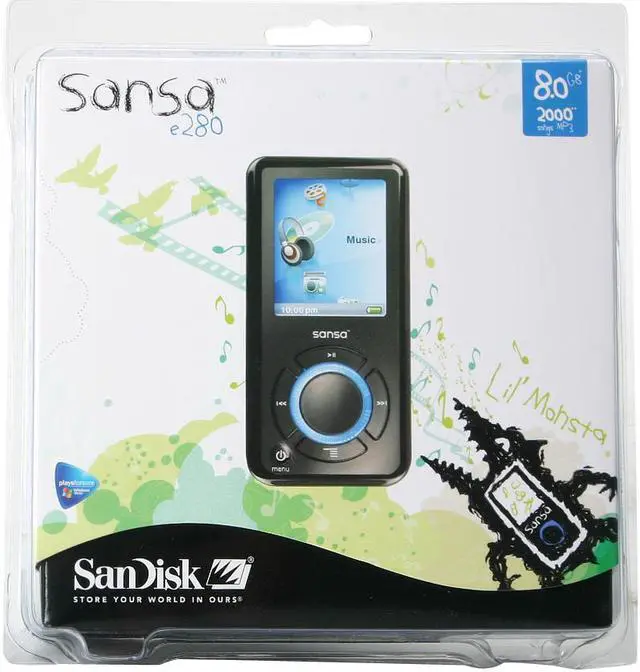 Alt view image 3 of 3 - SanDisk Sansa e200 1.8" Black 8GB MP3 Player Sansa e280