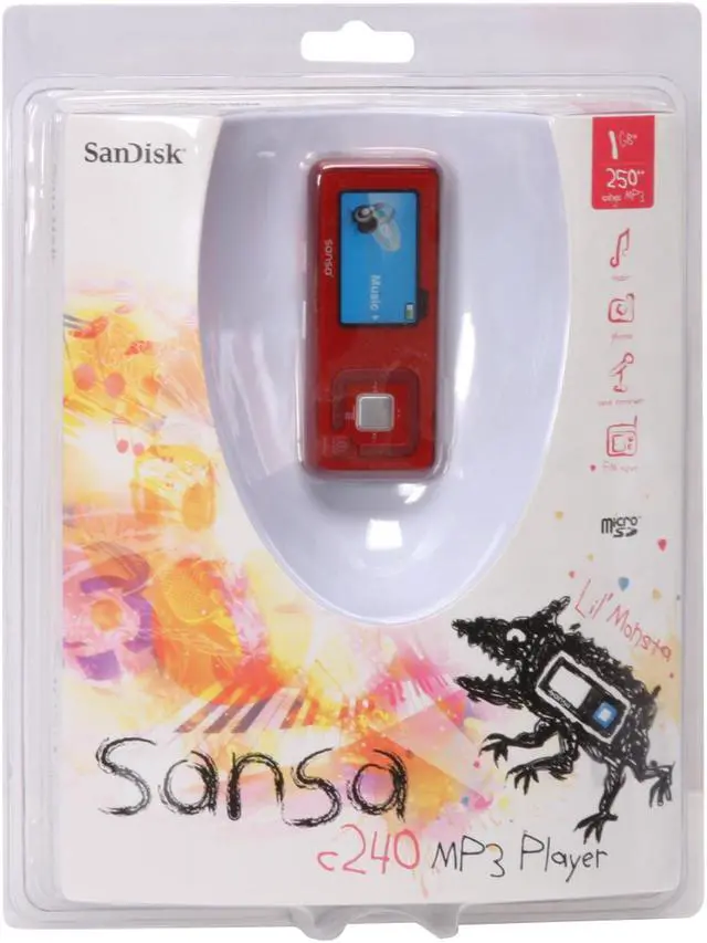 Alt view image 3 of 3 - SanDisk Sansa c240 Red 1GB MP3 Player