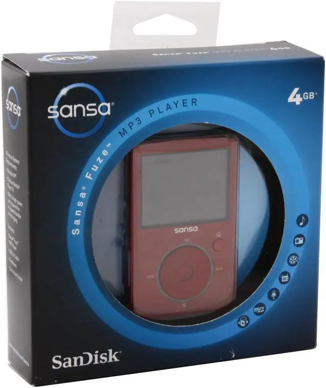 Alt view image 6 of 6 - SanDisk Sansa Fuze 1.9" Red 4GB MP3 / MP4 Player