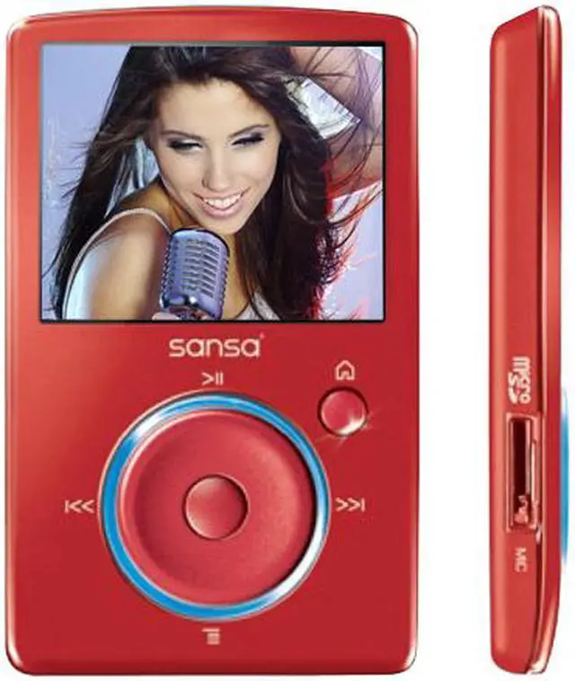 Alt view image 3 of 6 - SanDisk Sansa Fuze 1.9" Red 4GB MP3 / MP4 Player