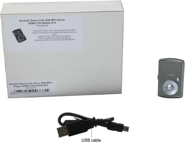 Alt view image 11 of 11 - SanDisk Sansa Clip 1.0" Silver 4GB MP3 Player