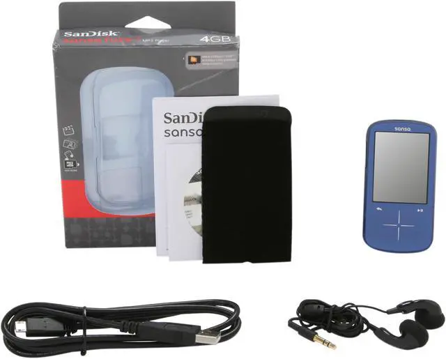 Alt view image 9 of 9 - SanDisk Sansa Fuze+ 2.4" Blue 4GB MP3 / MP4 Player SDMX20R-004GB-A57