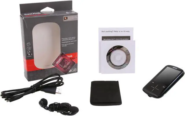Alt view image 7 of 8 - SanDisk Sansa Fuze+ 2.4" Black 8GB MP3 / MP4 Player SDMX20R-008GK-A57