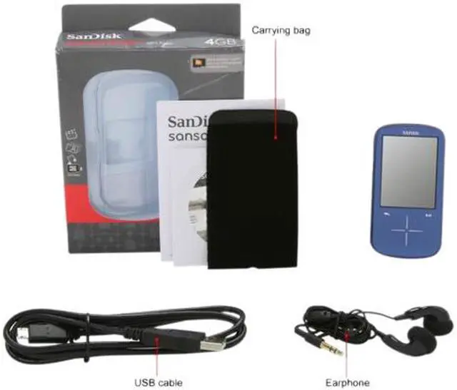 Alt view image 8 of 8 - SanDisk Sansa Fuze+ 2.4" Blue 4GB MP3 Player