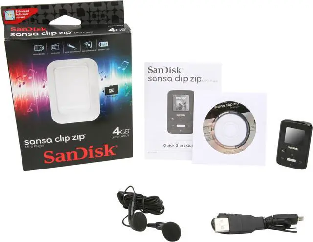 Alt view image 8 of 8 - SanDisk Sansa Clip Zip 1.1" Black 4GB MP3 Player SDMX22-004G-A57K