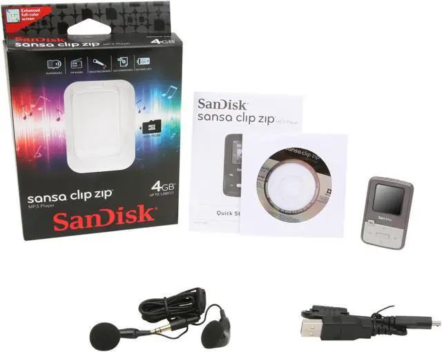 Alt view image 8 of 8 - SanDisk Sansa Clip Zip 1.1" Gray 4GB MP3 Player SDMX22-004G-A57G