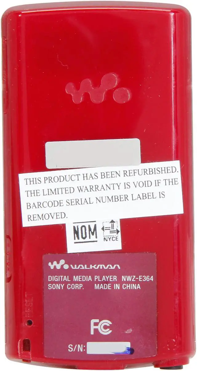 Alt view image 4 of 7 - Sony Walkman NWZ-E364 8GB Digital Media Player, Red - NWZ-E364RED