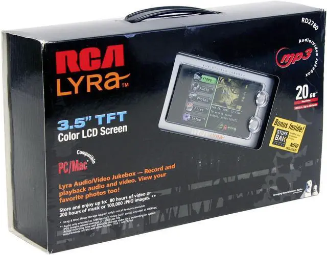 Alt view image 8 of 8 - RCA 3.5" Silver 20GB MP3 / MP4 Player RD2780