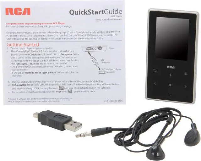 Alt view image 7 of 8 - RCA 2.0" Black 8GB MP3 / MP4 Player M6208