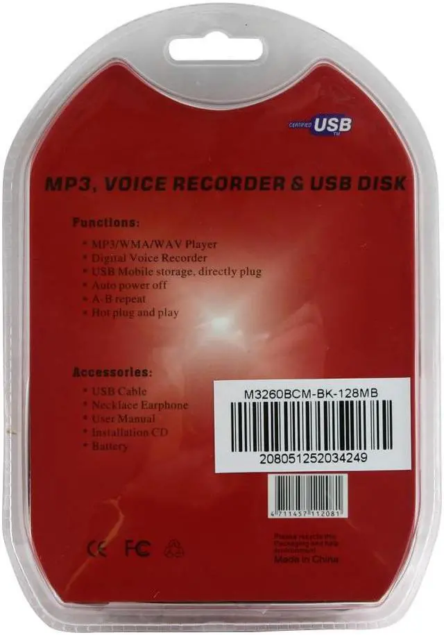 Alt view image 3 of 3 - SDAT Black 128MB MP3 Player M3260BCM-BK-128MB