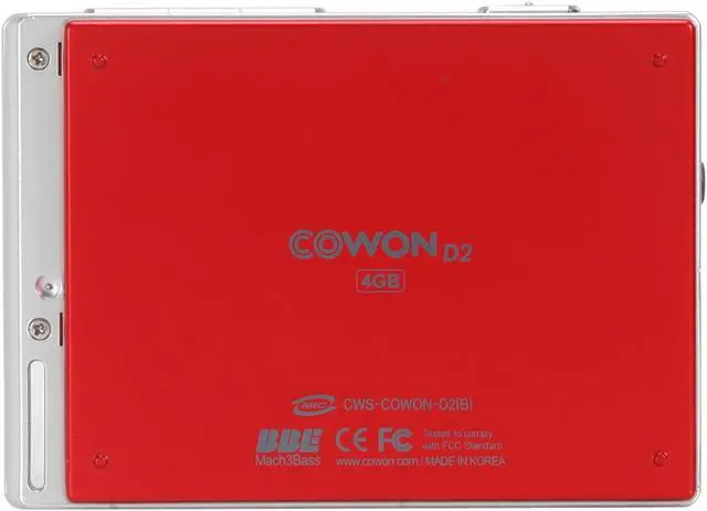 Alt view image 5 of 12 - COWON D2 2.5" Red 4GB MP3 / MP4 Player