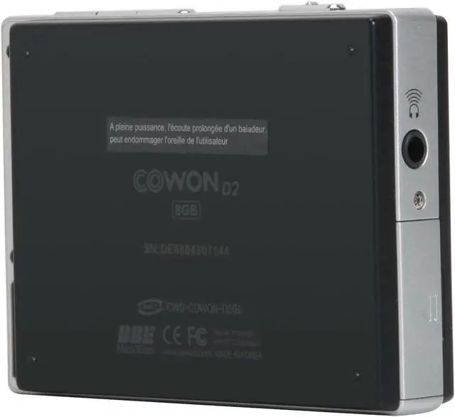 Alt view image 6 of 12 - COWON D2 2.5" Black 8GB MP3 / MP4 Player