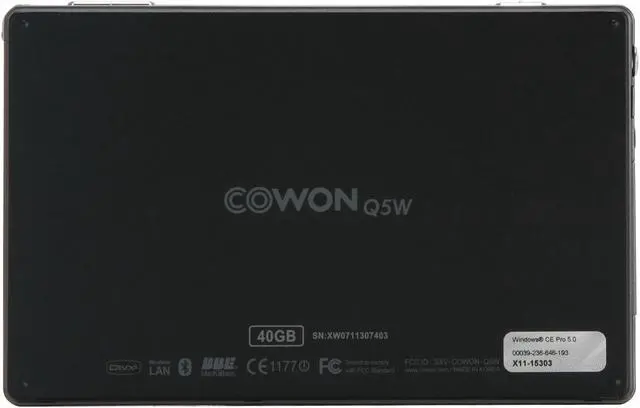 Alt view image 5 of 12 - COWON 5" Dark Navy 40GB MP3 / MP4 Player Q5W-40DN