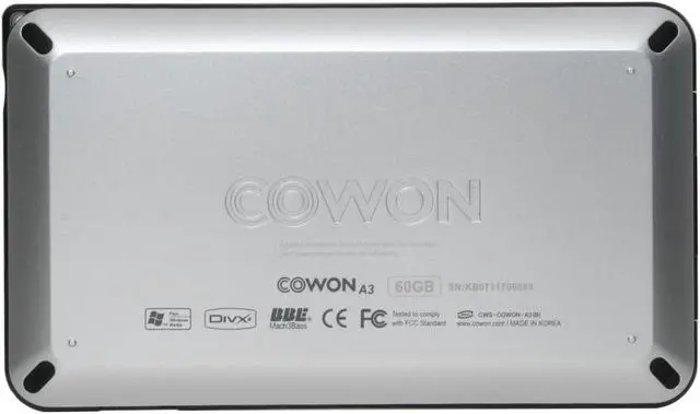 Alt view image 5 of 12 - COWON A3 4" Silver 60GB MP3 / MP4 Player