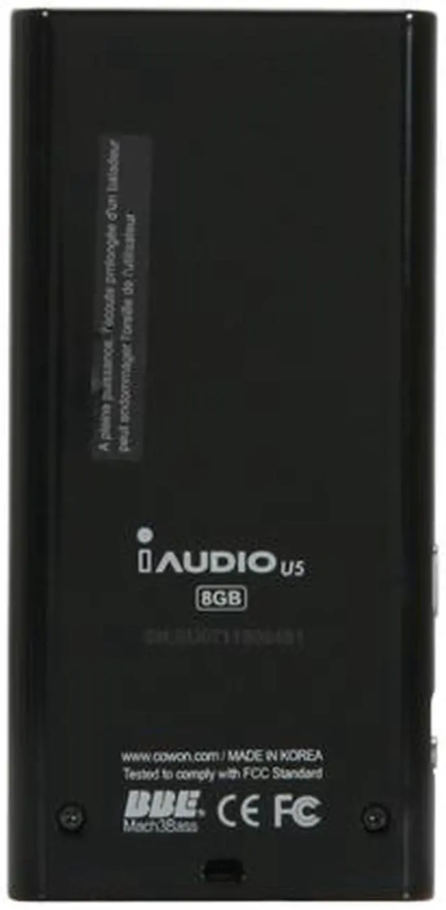 Alt view image 6 of 13 - COWON iAUDIO U5 1.8" Black and Silver 8GB MP3 Player