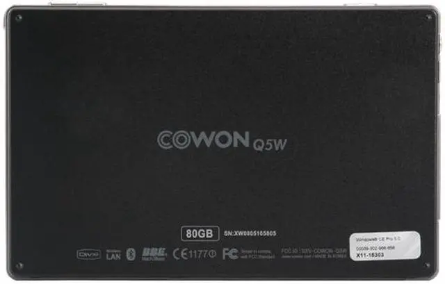 Alt view image 6 of 13 - COWON 5" Dark Navy 80GB MP3 / MP4 Player Q5W-80DN