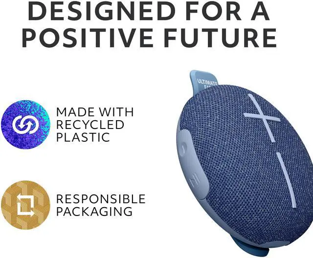 Alt view image 8 of 8 - Ultimate Ears MINIROLL Ultra-Portable Waterproof Bluetooth Speaker - Majestic Blue