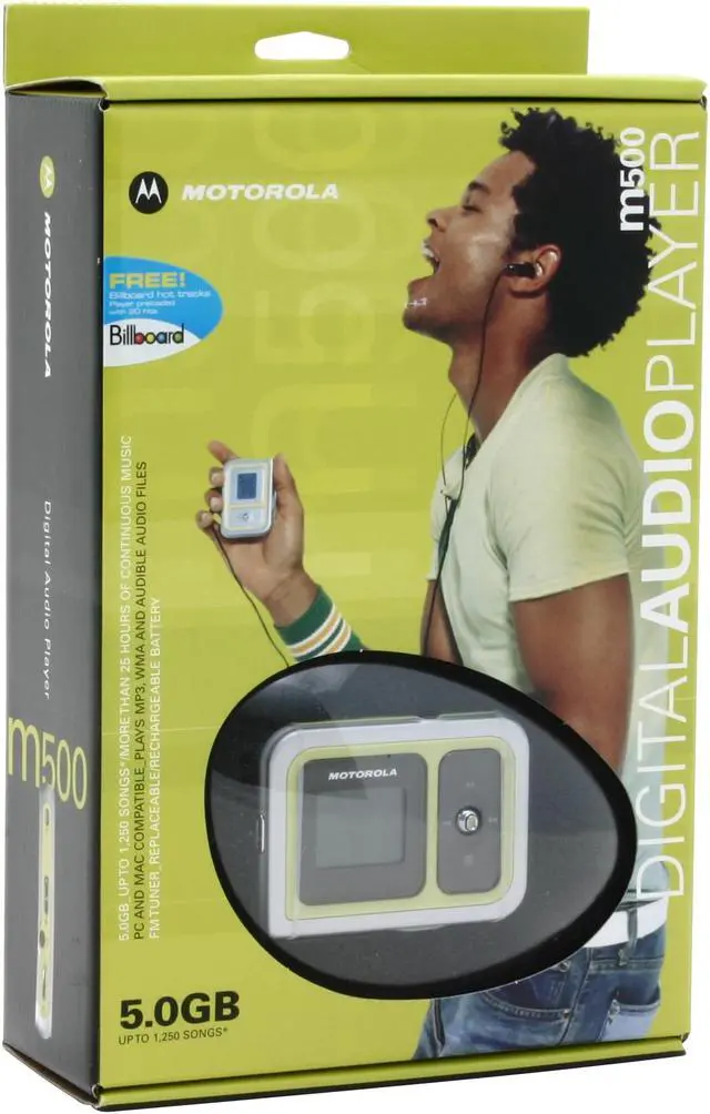Alt view image 9 of 9 - Motorola 2-Tone 5GB MP3 Player m500