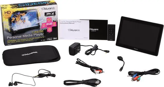 Alt view image 5 of 5 - Aluratek Cinepal 8.9" 4GB All-in-one Personal Media Player, Black