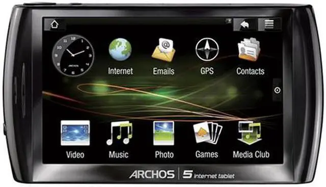 Alt view image 8 of 13 - Archos 5 Internet Tablet - 32GB running Google Android + Wi-Fi (501318) - BLACK