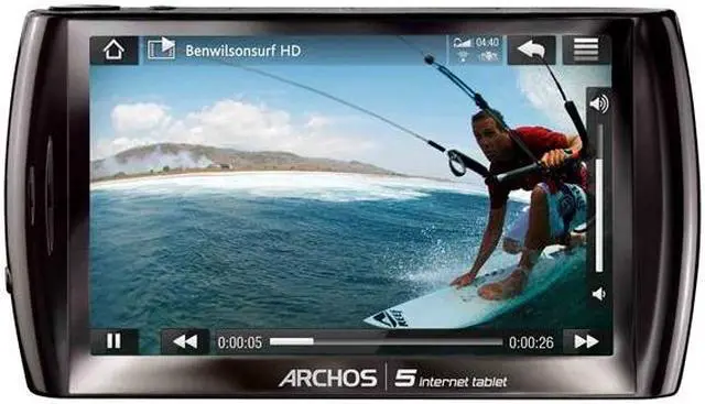 Alt view image 3 of 13 - Archos 5 Internet Tablet - 32GB running Google Android + Wi-Fi (501318) - BLACK