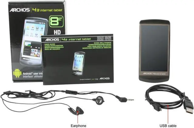 Alt view image 13 of 13 - ARCHOS 4.3" MP3 / MP4 Player 43 Internet Tablet - 8GB