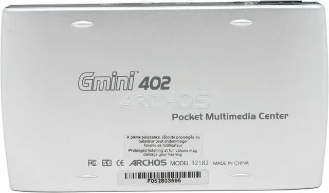 Alt view image 5 of 10 - ARCHOS 2.2" Silver 20GB MP3 / MP4 Player Gmini 402