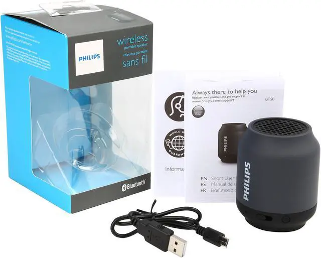 Alt view image 7 of 7 - PHILIPS BT50B/37 Bluetooth Portable Speaker (Black)