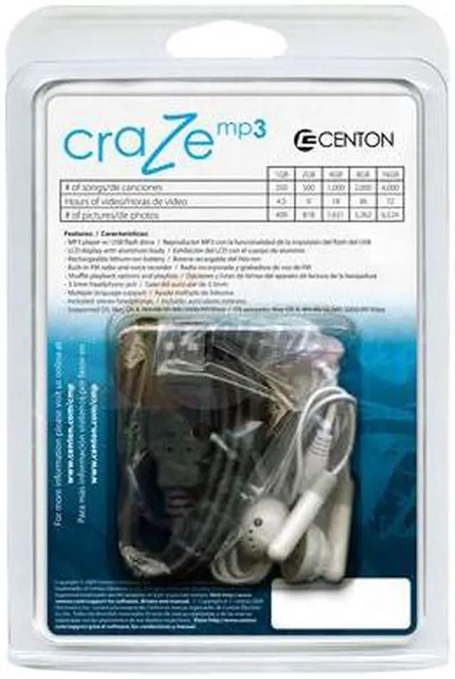 Alt view image 4 of 4 - CENTON Craze Blue 8GB MP3 Player