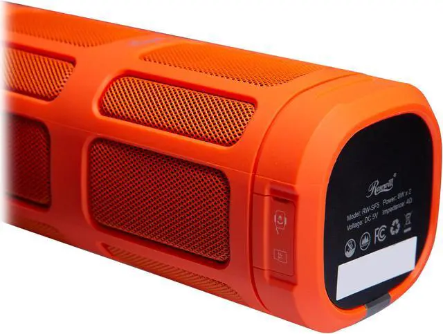 Alt view image 5 of 7 - Rosewill Portable Speaker with built-in Power Bank, IPX4 rated Water-Resistant, Play Music via Bluetooth, AUX, MicroSD, FM Radio, Up to 30 Hours Playback, Includes Bike Mount and Carabiner - RW-SF5