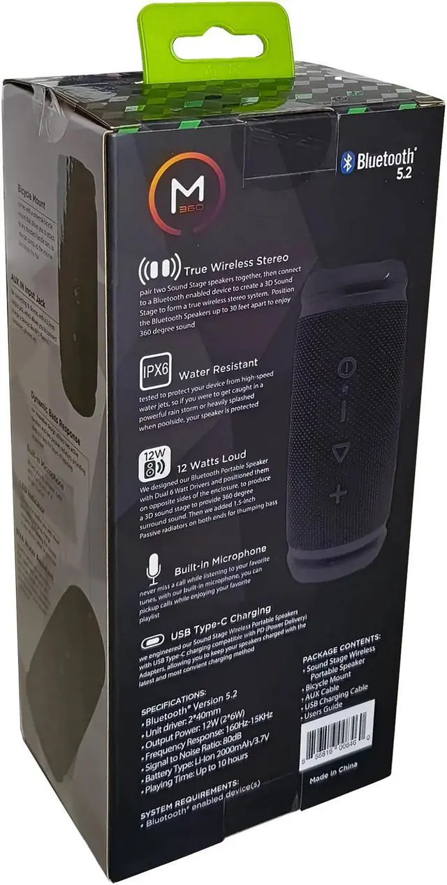 Alt view image 3 of 3 - Morpheus360 Sound Stage Bluetooth Speaker BT5850BLK