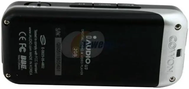 Alt view image 4 of 7 - iAUDIO U3 Black 2GB MP3 Player U3-2048BL