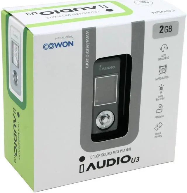 Alt view image 7 of 7 - iAUDIO U3 Black 2GB MP3 Player U3-2048BL