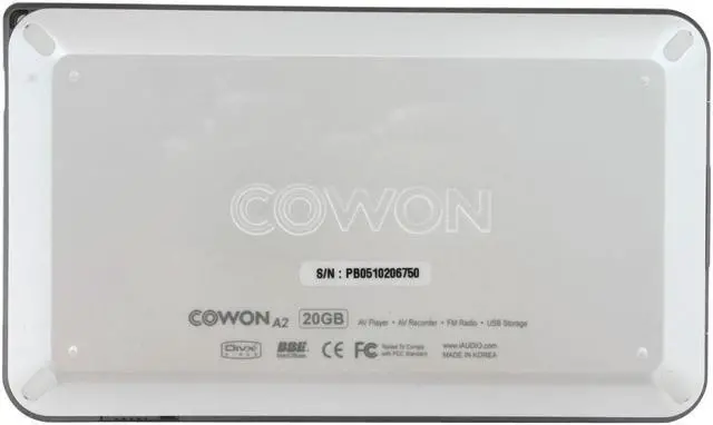 Alt view image 9 of 13 - COWON A2 4" White 20GB MP3 / MP4 Player A2-20WH