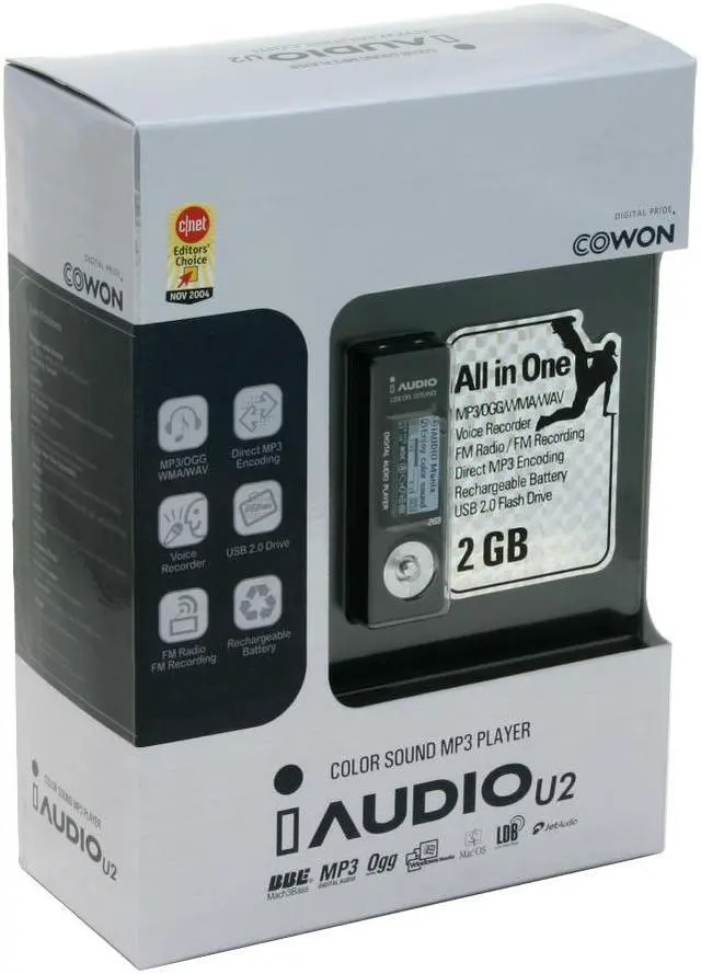 Alt view image 11 of 11 - iAUDIO U2 Black 2GB MP3 Player U2-2048BL