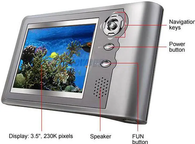 Alt view image 2 of 2 - Coby 3.5" Silver 20GB MP3 / MP4 Player PMP-3520