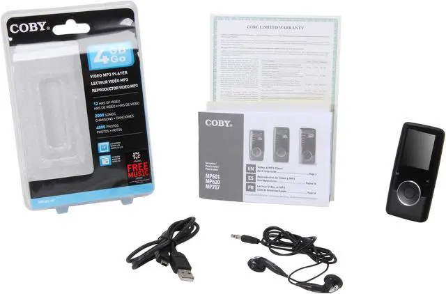 Alt view image 8 of 8 - Coby 1.8" Black 4GB Video MP3 Player MP620-4GBLK