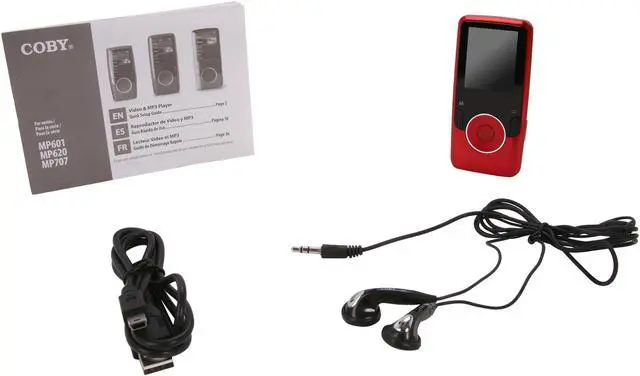 Alt view image 8 of 8 - Coby 1.8" Red 8GB Video MP3 Player MP620-8GRED