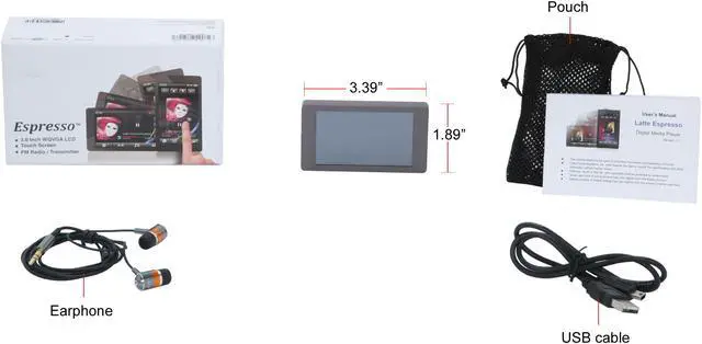 Alt view image 12 of 12 - Latte 3" 8GB MP3 / MP4 Player Espresso