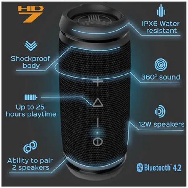 Alt view image 3 of 6 - TREBLAB HD7 Compact Bluetooth speaker with loud 360°HD sound