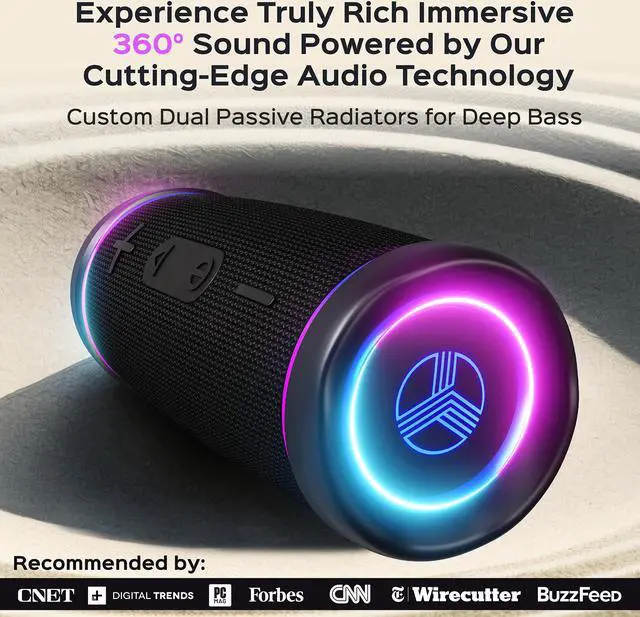 Alt view image 5 of 8 - TREBLAB HD77 - Ultra Premium Bluetooth Speaker - Loud 360° HD Surround Sound, Wireless Dual Pairing, 25W Stereo, Loud Bass, 20H Battery, IPX6 Waterproof, Sports Outdoor, Portable Blue Tooth