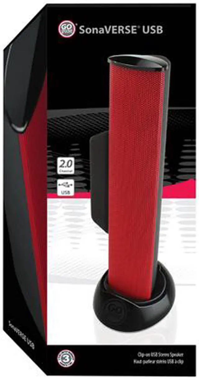 Alt view image 3 of 7 - GOgroove SonaVERSE USB Laptop Speaker Bar with Clip-On Portable Design GGSVUSB100RDEW (Black) - Works with Acer, Apple, ASUS, Dell, HP, Samsung & More Computers