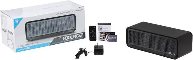 Alt view image 6 of 6 - JLab Audio Bouncer Portable Bluetooth Speaker with 10 Hour Battery, Exclusive to Newegg - BOUNCERBATT-BLK-BOX
